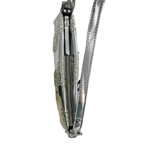 BY FAR Dulce Logo Mini Shoulder Bag in Metallic Silver - Picture 11 of 14